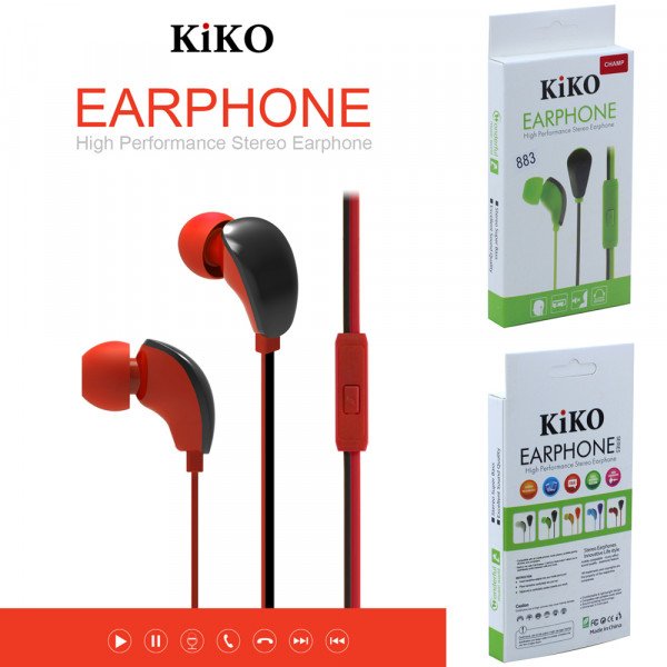 Wholesale KIKO 883 Stereo Earphone Headset with Mic (883 Red)